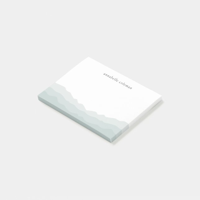 Notas Post-it® Agua Dip Dye Sage Green Ombre Elegante (En perspectiva)