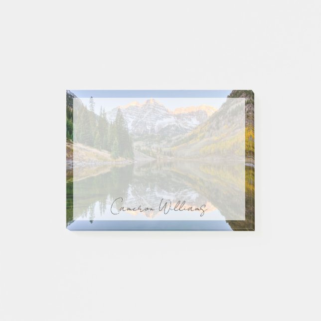 Notas Post-it® Agua | Maroon Bells Lake Aspen Trees (Anverso)