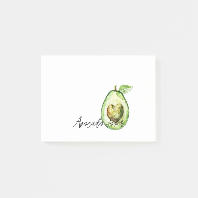 Notas Post-it® Aguacate Corazón Rayas Verdes (Anverso)