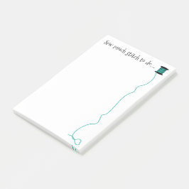 Notas Post-it® Aguamarina de costura divertida del diseño
