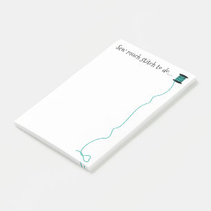Notas Post-it® Aguamarina de costura divertida del diseño