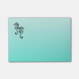 Notas Post-it® Aguamarina de los Seahorses