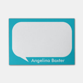 Notas Post-it® Aguamarina del personalizar azul y burbuja blanca