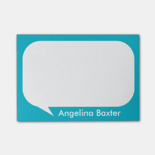 Notas Post-it® Aguamarina del personalizar azul y burbuja blanca