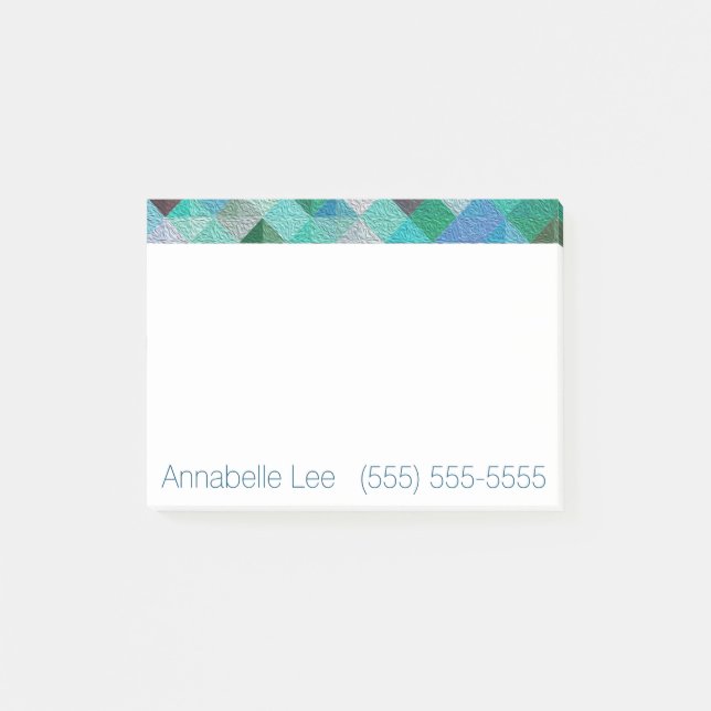 Notas Post-it® Aguamarina Quilty (Anverso)