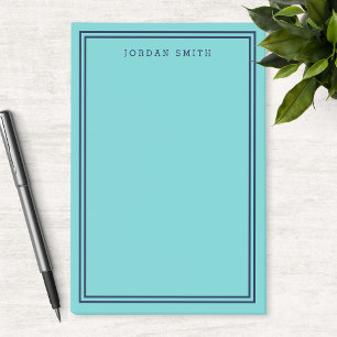 Notas Post-it® Aguamarina verde azulada con las fronteras dobles