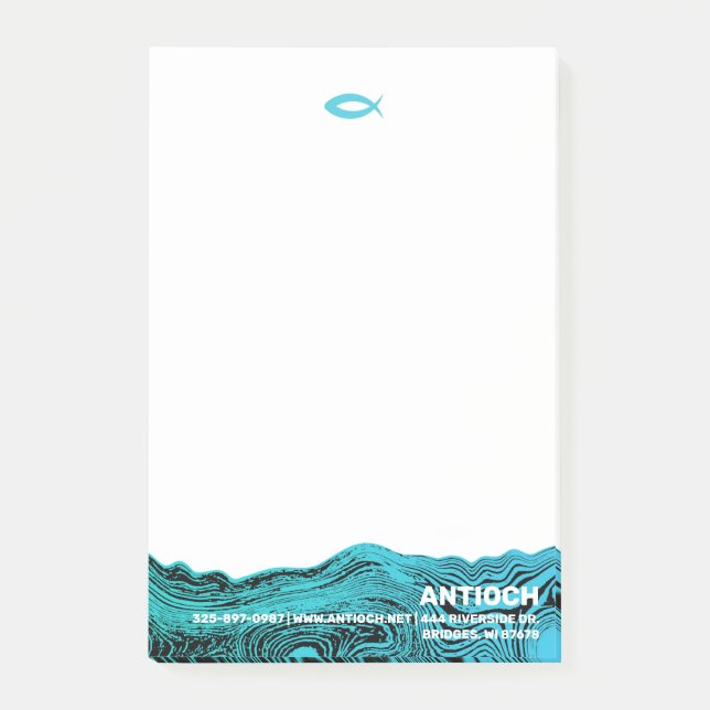 Notas Post-it® Aguas onduladas Jesús Pescado (Anverso)