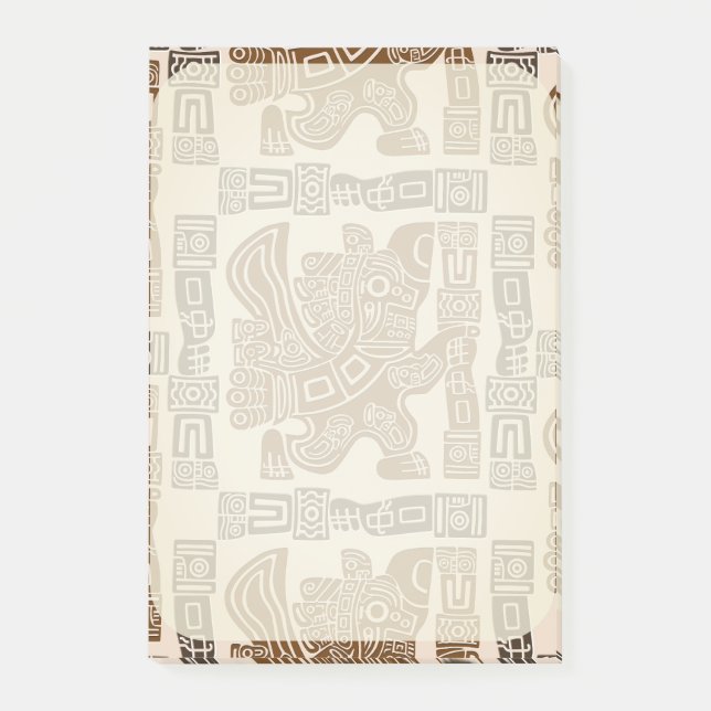 Notas Post-it® Águila azteca guerrera arte tribal antiguo (Anverso)