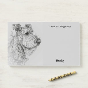 Notas Post-it® Airedale Terrier Abstract Art Dog Name