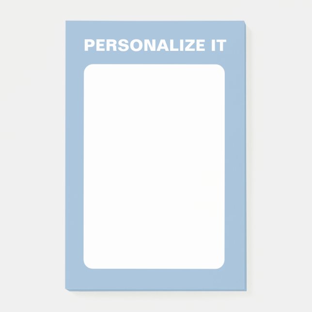 Notas Post-it® Airy Blue Modern Personalizado Versatile (Anverso)