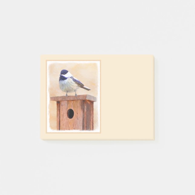 Notas Post-it® Ajedrez sobre pintura de aves original (Anverso)