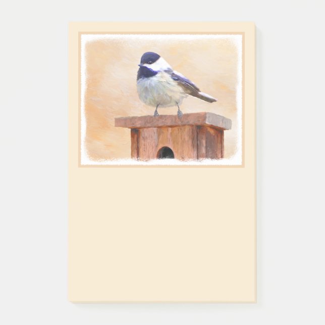 Notas Post-it® Ajedrez sobre pintura de aves original (Anverso)