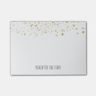 Notas Post-it® Alcance chispeante de las estrellas del oro para