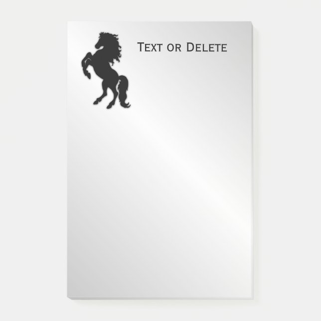 Notas Post-it® Alcanzando el Stallion Negro / Caballo con plata (Anverso)