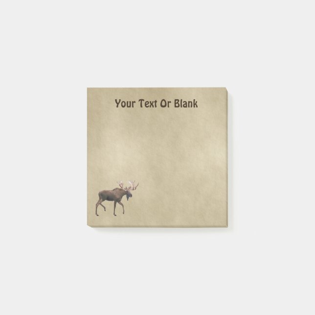 Notas Post-it® Alce De Toro Sobre Papel Antiguo (Anverso)