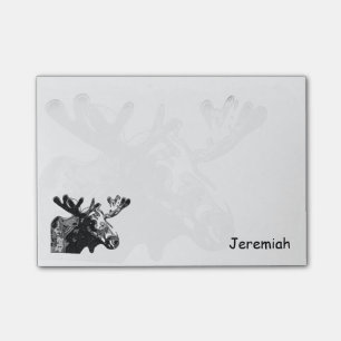 Notas Post-it® Alces en blanco y negro