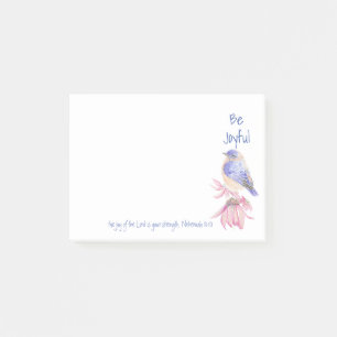 Notas Post-it® Alegría del pájaro azul acuarela de la cita de la 