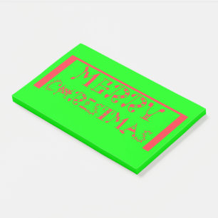 Notas Post-it® Alegría Navideña Vibrante Feliz Navidad Verde Lima