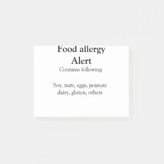 Notas Post-it® Alerta de alergia al alimento añadir nombre de los