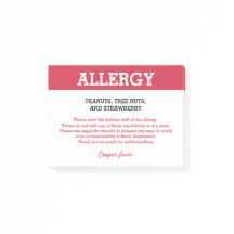 Alerta de Alergia Alimentaria Restaurante Personal