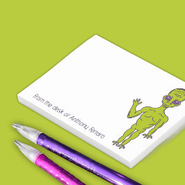 Notas Post-it® Alienato del espacio verde limón personalizado