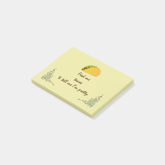 Notas Post-it® Alimentarme tacos (En perspectiva)