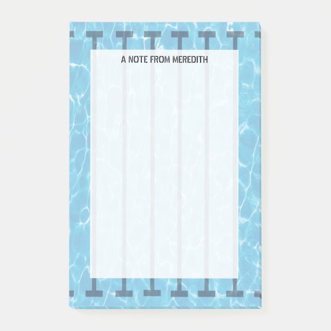 Notas Post-it® Almohadilla de la piscina para nadadores y entrena (Anverso)