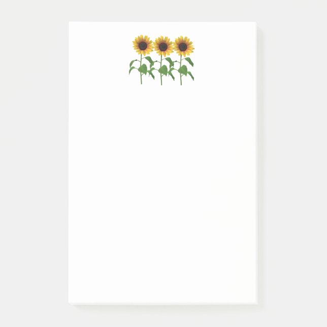 Notas Post-it® Almohadilla postiza girasol (Anverso)