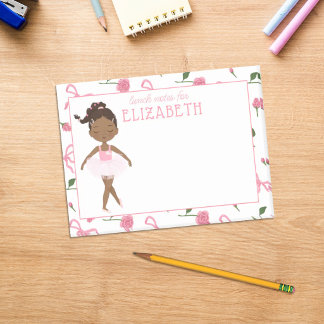 Notas Post-it® Almuerzo personalizado para niñas con bailarina de