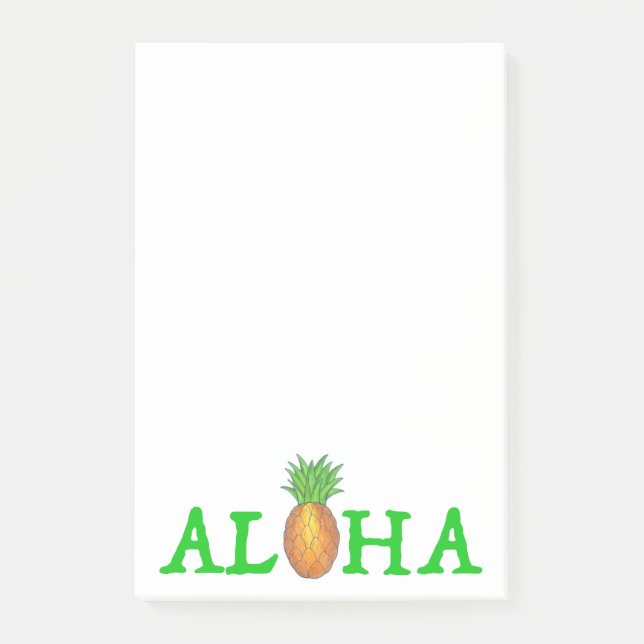Notas Post-it® AlOHA Tropical Hawaii Hawaiian Pineapple Post (Anverso)