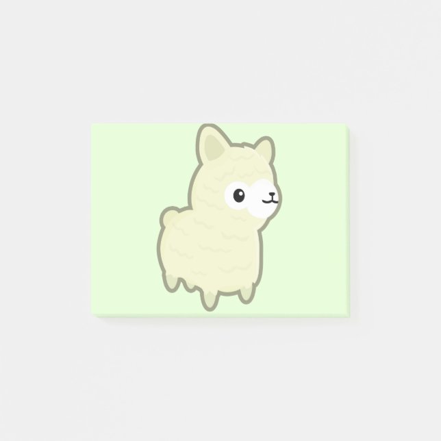 Notas Post-it® Alpaca de Kawaii (Anverso)