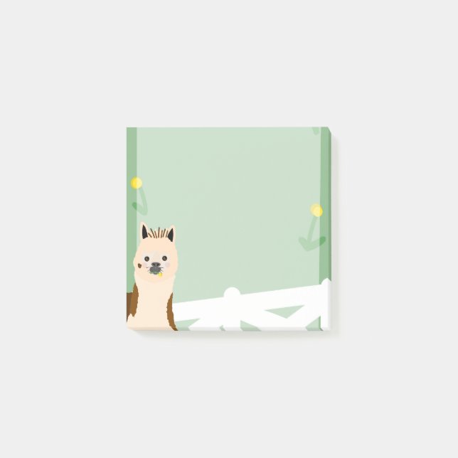 Notas Post-it® Alpaca Eating Dandelions Sticky anota (Anverso)