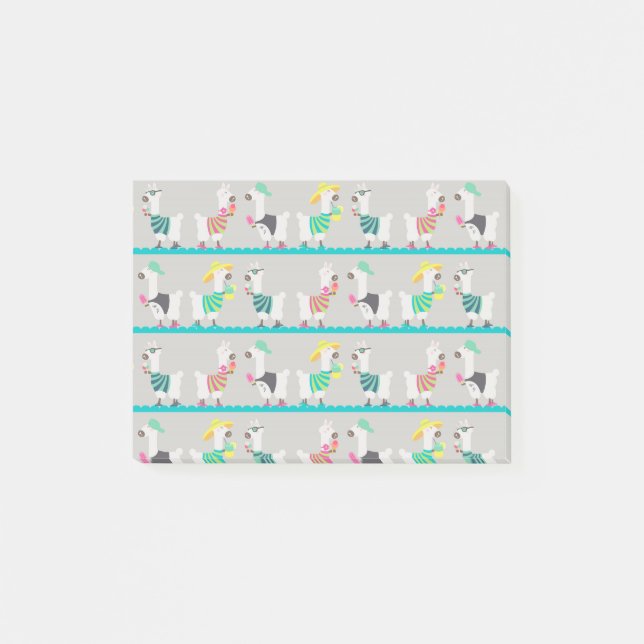 Notas Post-it® Alpacas de verano (Anverso)