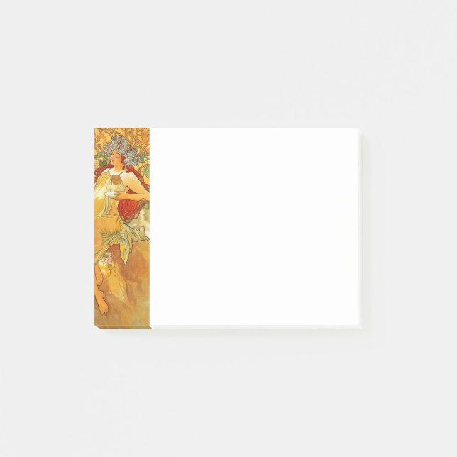 Notas Post-it® Alphonse Mucha Art Nouveau Otoño (Anverso)