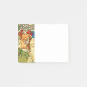 Notas Post-it® Alphonse Mucha Art Nouveau Princess Hyacinth
