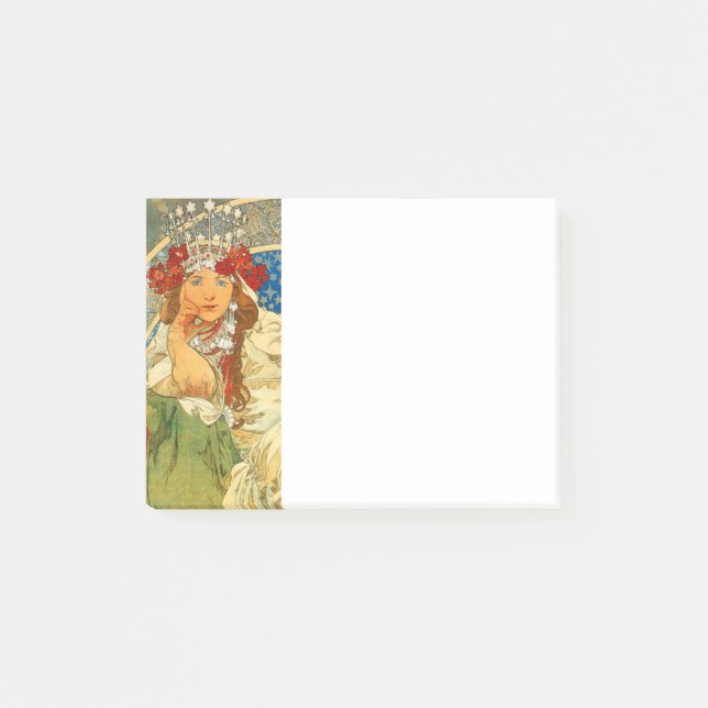 Notas Post-it® Alphonse Mucha Art Nouveau Princess Hyacinth (Anverso)
