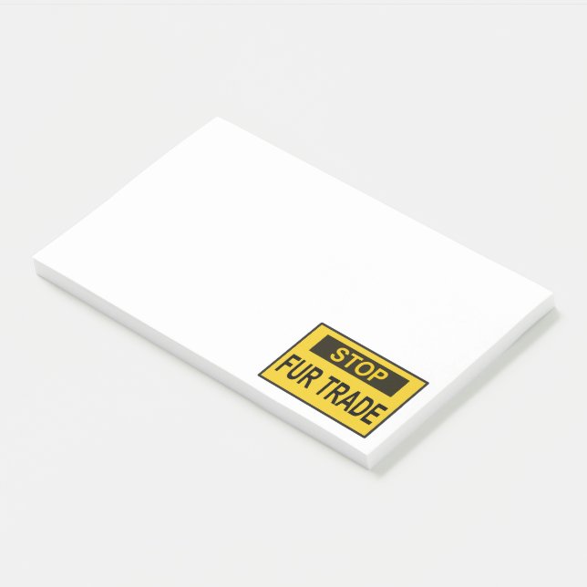 Notas Post-it® Alto al Rótulo de comercio de pieles amarillo (En perspectiva)