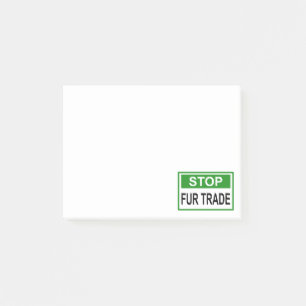 Notas Post-it® Alto al Rótulo de Comercio de Pieles Verde