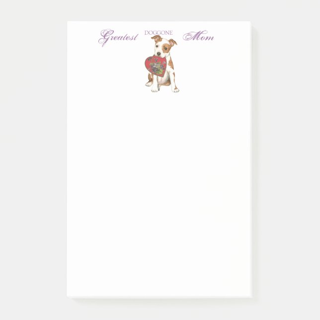 Notas Post-it® Am Staff Heart Mom (Anverso)