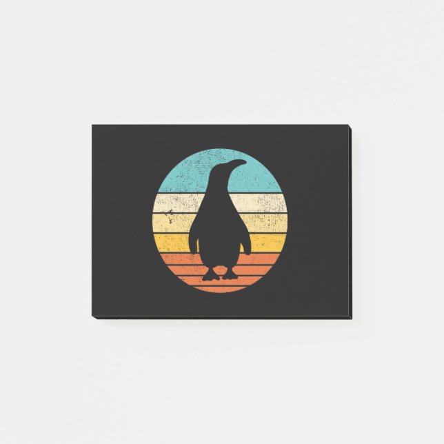 Notas Post-it® Amanecer de la época de la retro del pingüino (Anverso)