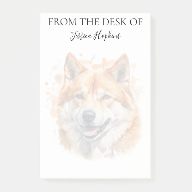 Notas Post-it® Amante de Akita Perro Monogramado (Anverso)