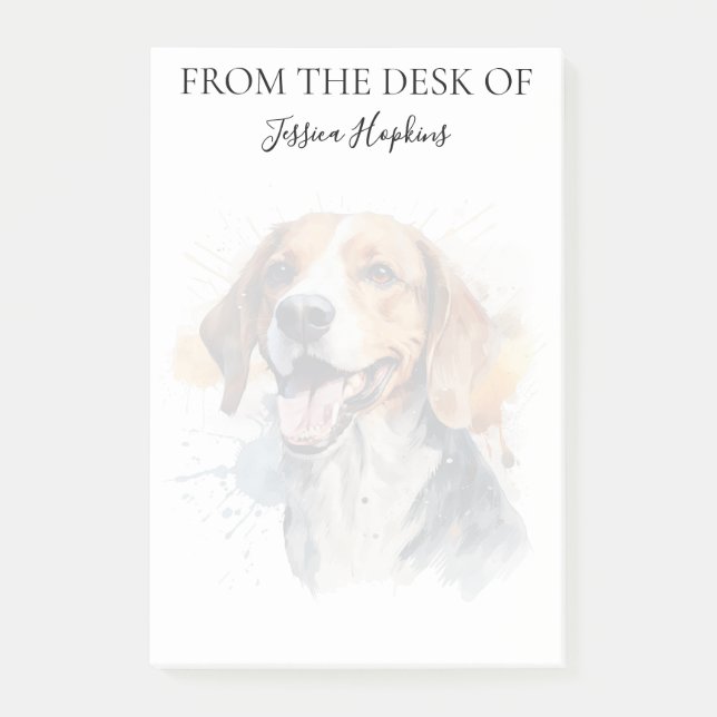 Notas Post-it® Amante de Beagle Perro Monogramado (Anverso)