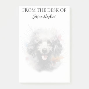 Notas Post-it® Amante de Caniche Monogramado Perro