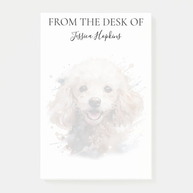 Notas Post-it® Amante de Caniche Monogramado Perro (Anverso)