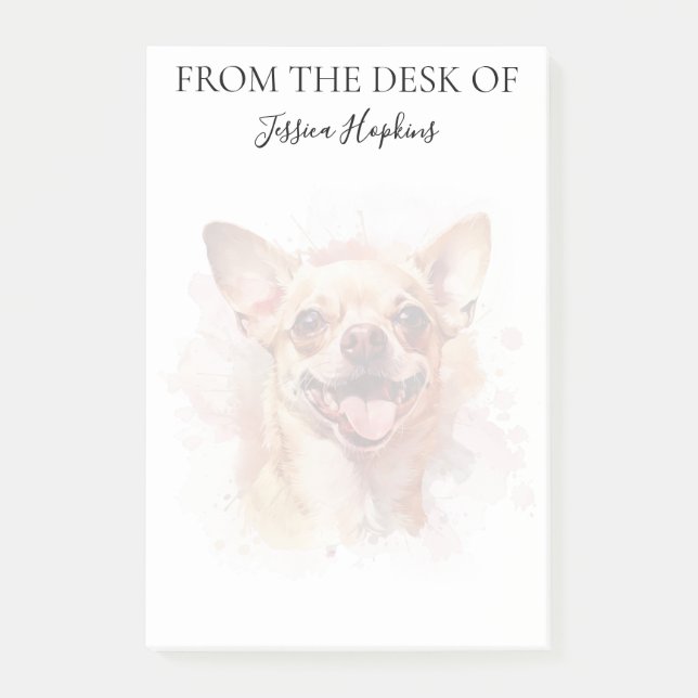 Notas Post-it® Amante de Chihuahua Perro Monogramado (Anverso)