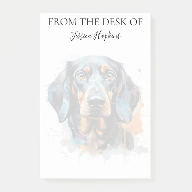 Notas Post-it® Amante de Dachshund Perro Monogramado (Anverso)