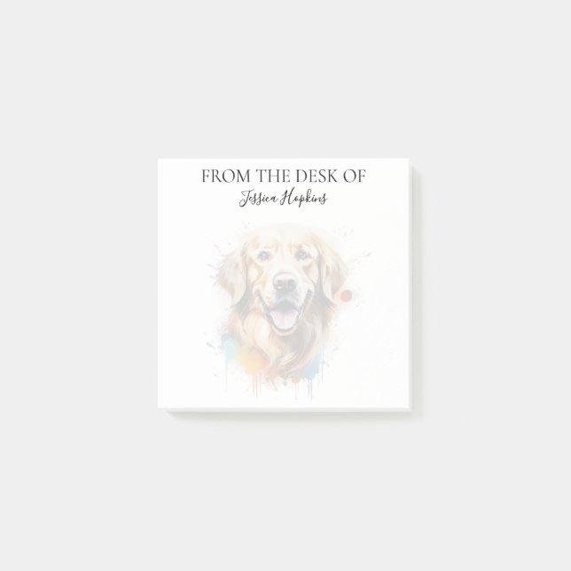 Notas Post-it® Amante de Golden Retriever Perro Monogramado (Anverso)