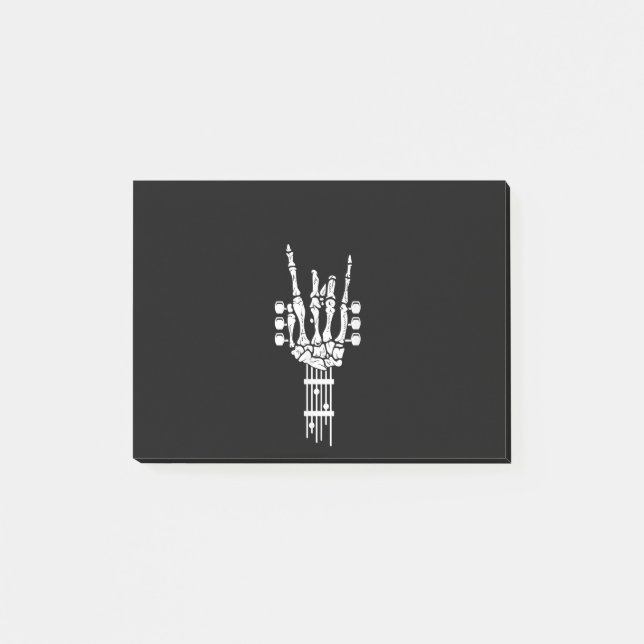 Notas Post-it® Amante de la música rock and Roll Skeleton Guitar (Anverso)