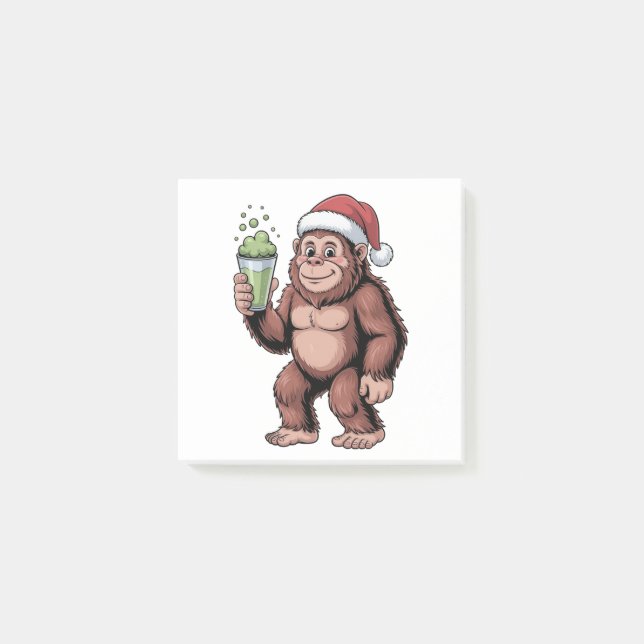 Notas Post-it® Amante de Matcha de Bigfoot Navidad Sasquatch  (Anverso)