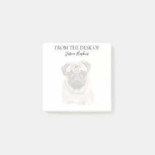 Notas Post-it® Amante de Pug Perro Monogramado